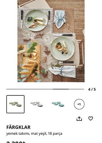 İkea Mat Yeşil 18 Parça Yemek Takımı - Görsel 2