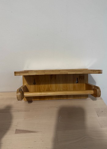 Raflı ahşap kağıt havluluk - Görsel 4