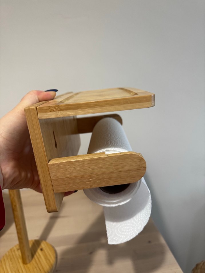 Raflı ahşap kağıt havluluk - Görsel 2