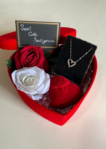 Kırmızı Parlak Kadın Takı Seti Sevgililer gününe özel - Görsel 2