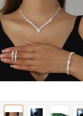 Beyaz Payetli Kadın Su Yolu Takı Seti - Görsel 2