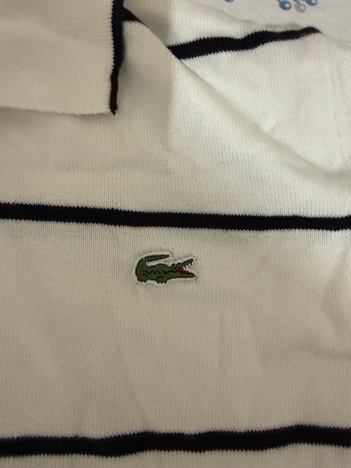 Lacoste Beyaz Çizgili Polo Tişört — görsel 2/4