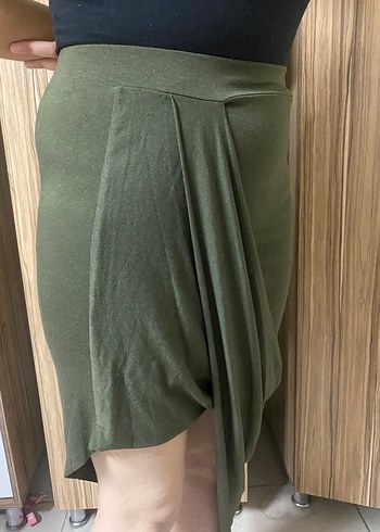 Twist Drapeli Etek Haki - Görsel 2
