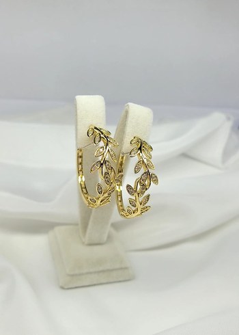 yaprak figürlü xupink küpe - Görsel 2