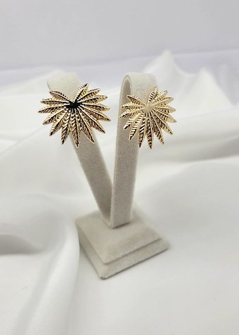 Altın Renkli Mini Pilili Küpe - Görsel 2