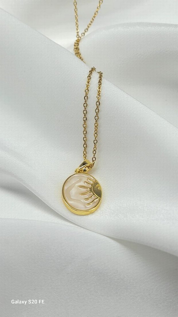 Uzun Zincirli Bohem Güneşli Kadın Kolye - Görsel 2