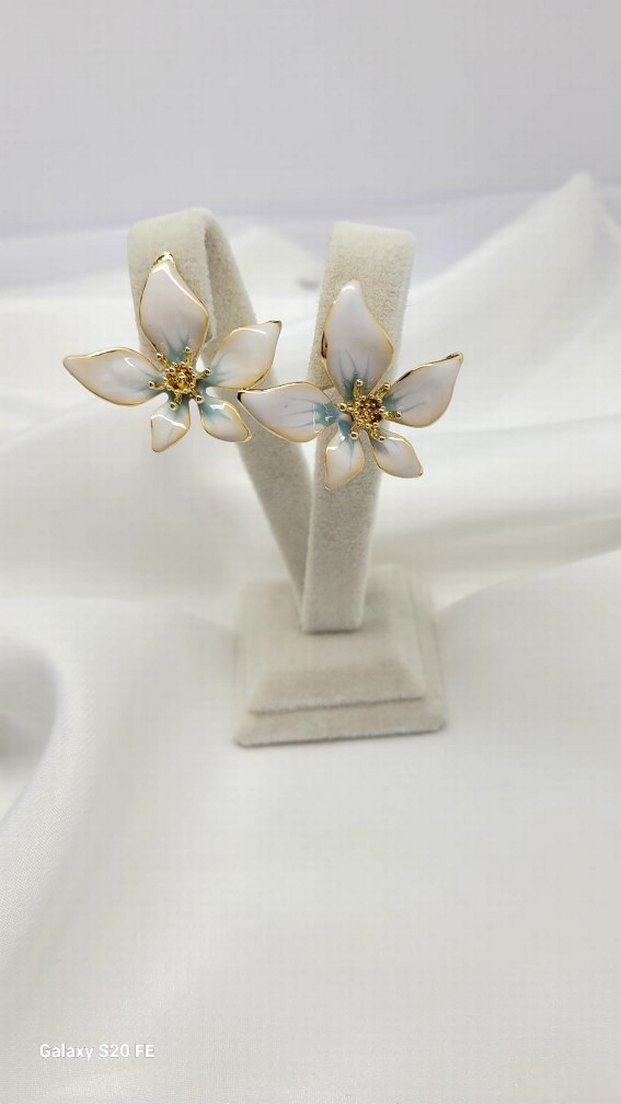 Bohem Çiçek Motifli Mini Kadın Küpe - Görsel 2