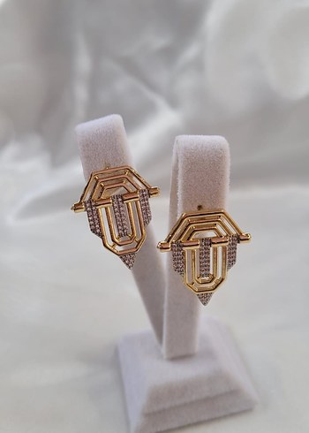 Altın Renk Mini Klasik Küpeler - Görsel 2