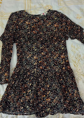 Çiçekli V Yaka Midi Elbise 34 - Görsel 2