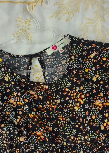 Çiçekli V Yaka Midi Elbise 34 - Görsel 4