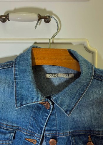 Kadın Denim Ceket Crop XS - Görsel 3