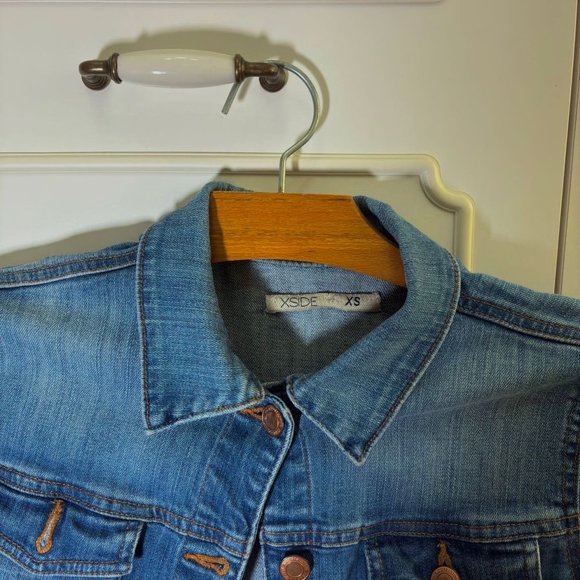 Kadın Denim Ceket Crop XS - Görsel 3