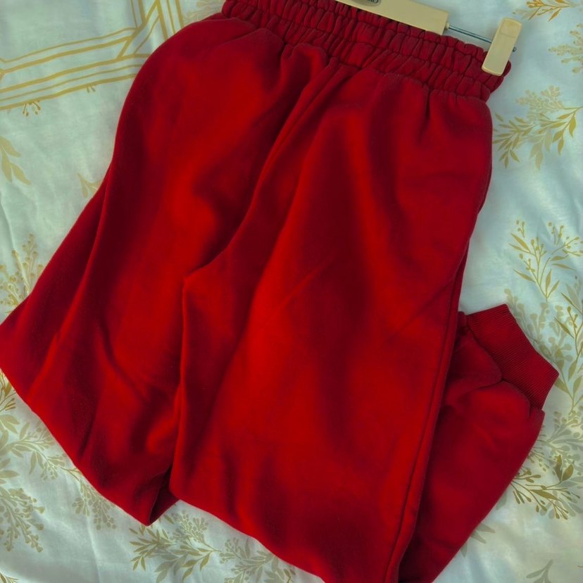 Kırmızı Kadın Düğmeli Rahat Sweatpant S - Görsel 3