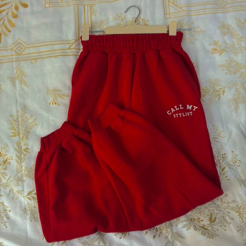 Kırmızı Kadın Düğmeli Rahat Sweatpant S - Görsel 2