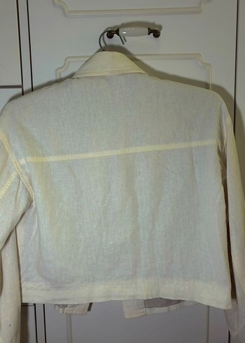 Krem Keten Ceket XS Zara - Görsel 3