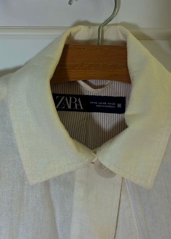 Krem Keten Ceket XS Zara - Görsel 4