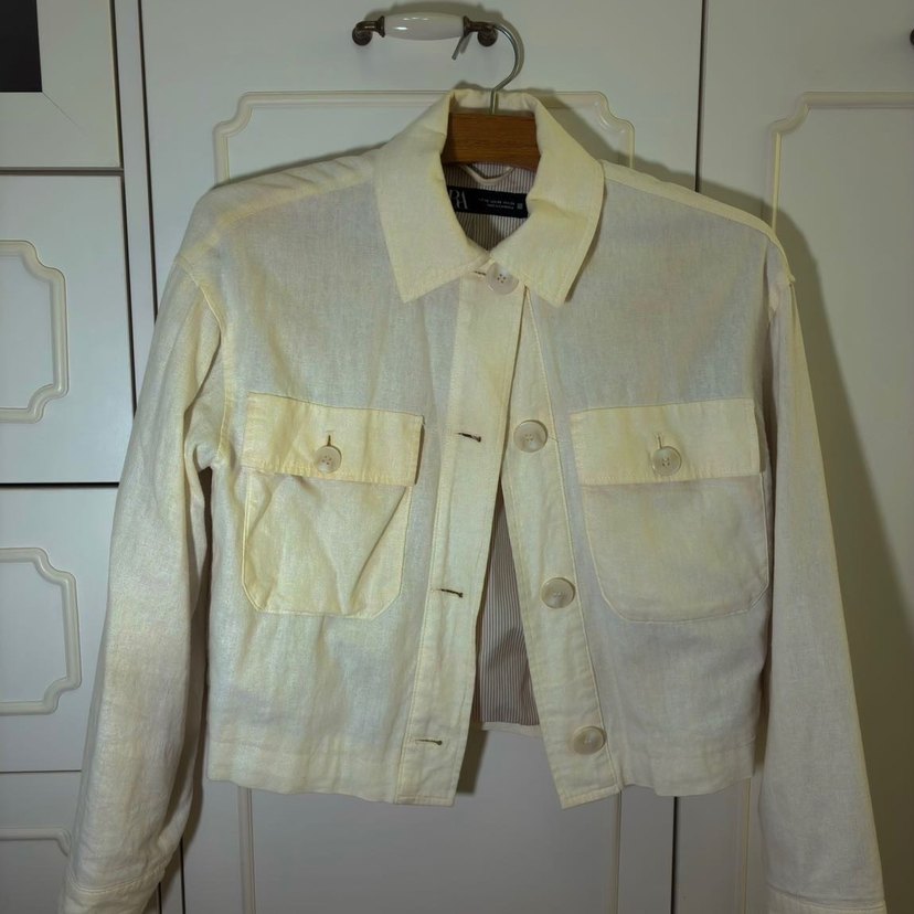 Krem Keten Ceket XS Zara - Görsel 2