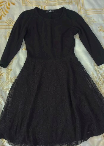 Siyah Uzun Kollu Midi Elbise ADL XS - Görsel 2