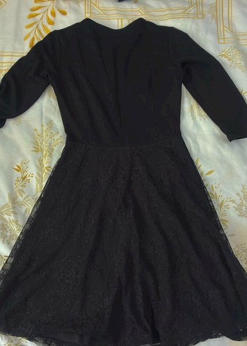 Siyah Uzun Kollu Midi Elbise ADL XS - Görsel 3