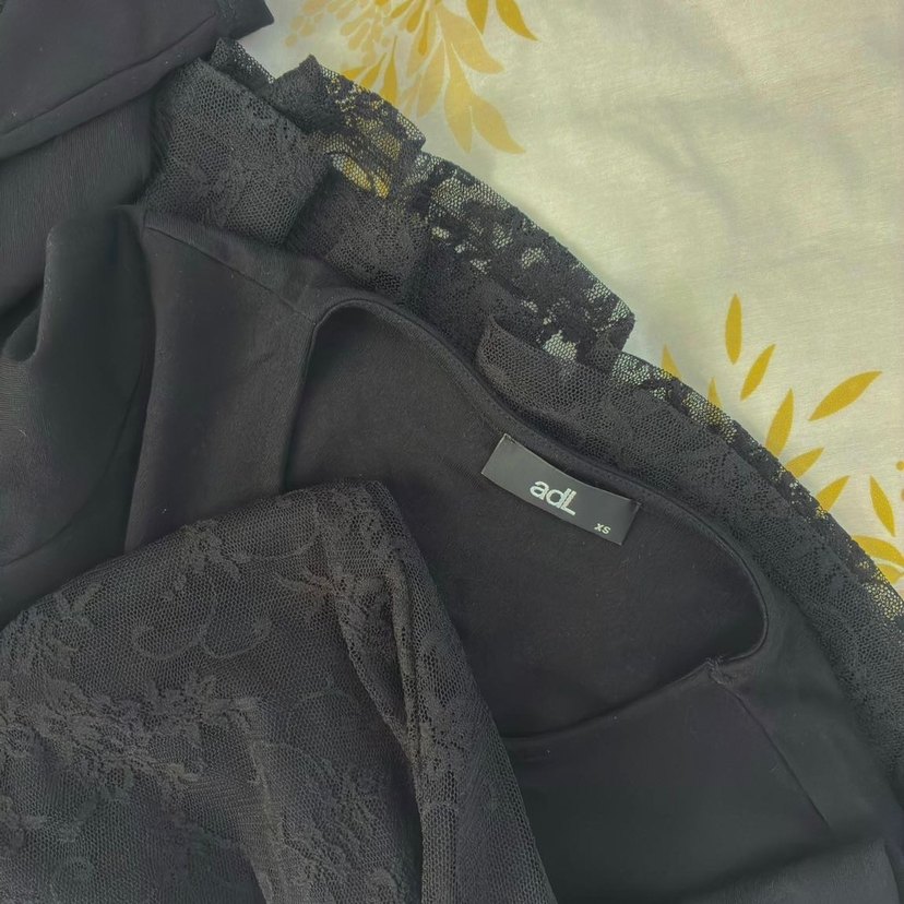 Siyah Uzun Kollu Midi Elbise ADL XS - Görsel 4