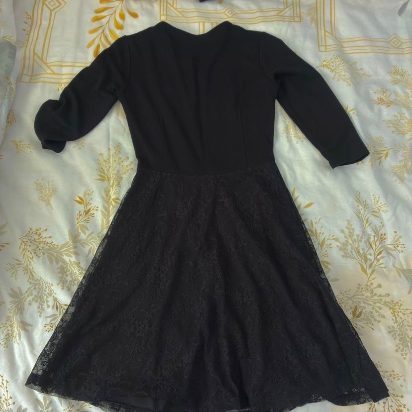 Siyah Uzun Kollu Midi Elbise ADL XS - Görsel 3