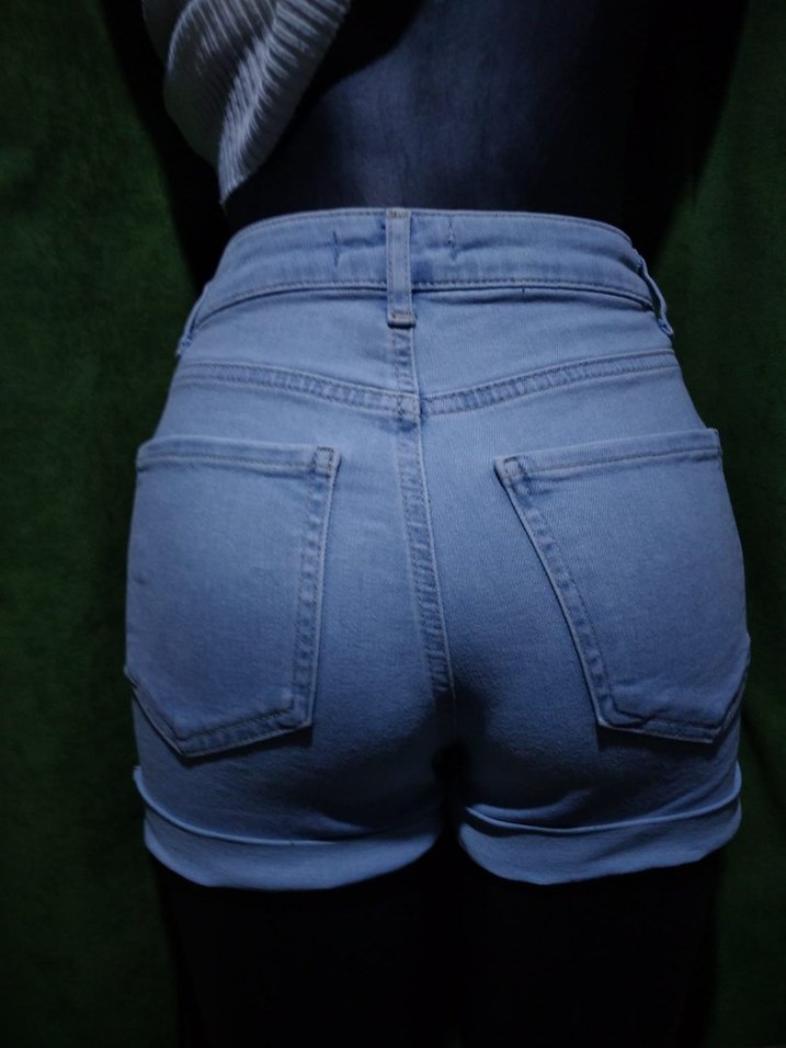 LC WAİKİKİ Düğmeli Mini Kadın Kot Şort - Görsel 3