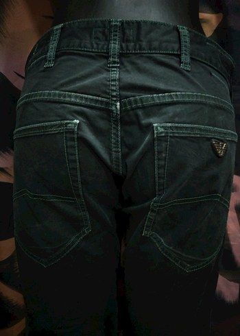ARMANİ JEANS  ORJİNAL Siyah Düğmeli Erkek Denim Pantolon - Görsel 8