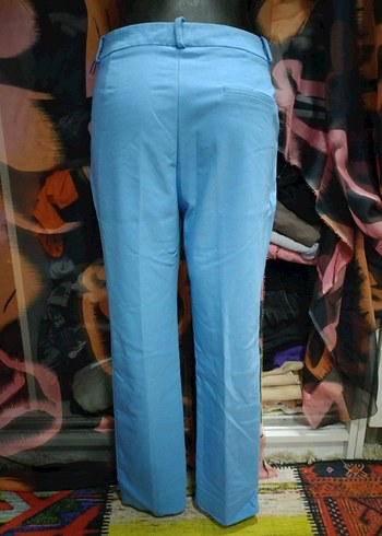 ADL ADİL IŞIK Mavi Midi Denim Kumaş Kadın Pantolon - Görsel 7