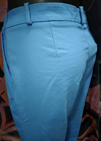 ADL ADİL IŞIK Mavi Midi Denim Kumaş Kadın Pantolon - Görsel 5