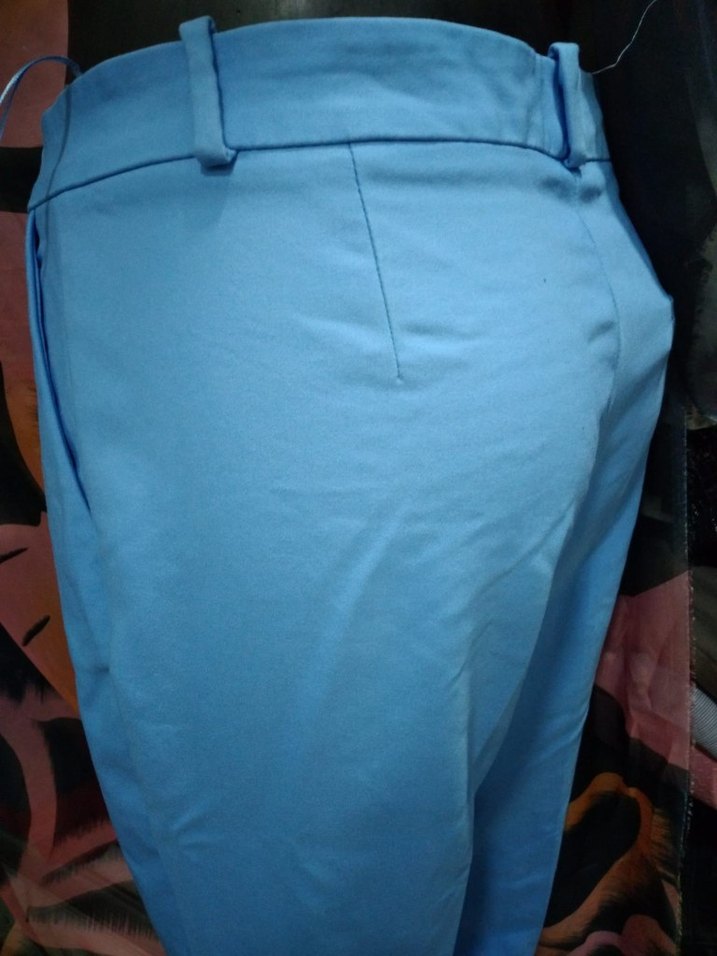 ADL ADİL IŞIK Mavi Midi Denim Kumaş Kadın Pantolon - Görsel 5