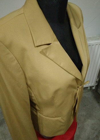 MORE&MORE Bej Kadın Ceket, Düğmeli, Ofis Şıklığı - Görsel 6