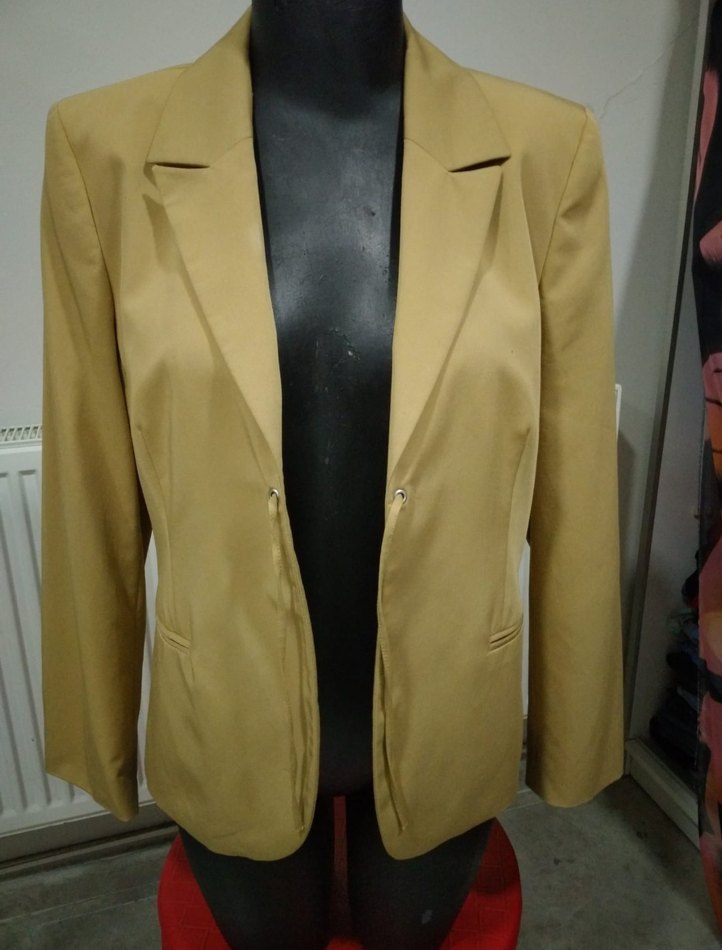 MORE&MORE Bej Kadın Ceket, Düğmeli, Ofis Şıklığı - Görsel 5