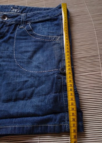 MAVİ JEANS Düğmeli Mavi Kot Şort Kadın Mini Rahat Kesim - Görsel 8