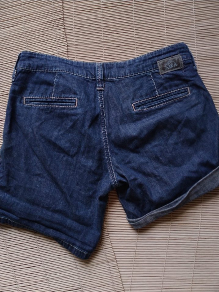 MAVİ JEANS  Düğmeli Mavi Kot Şort Kadın Mini Rahat Kesim - Görsel 2