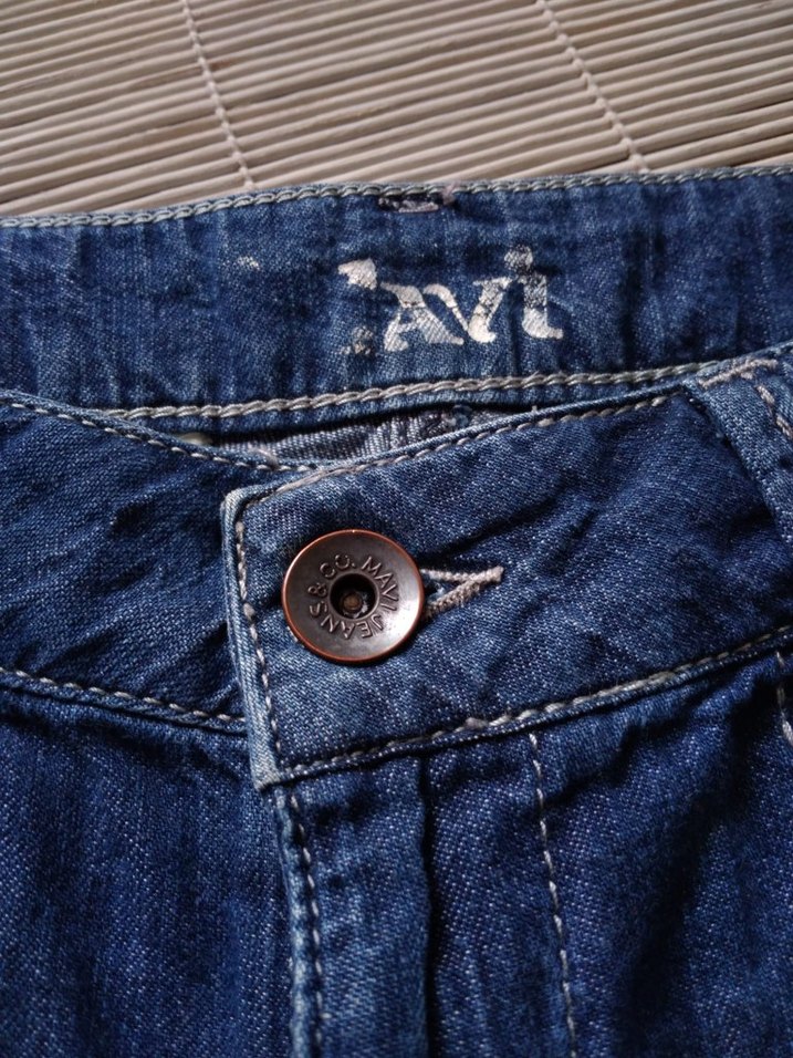 MAVİ JEANS  Düğmeli Mavi Kot Şort Kadın Mini Rahat Kesim - Görsel 3