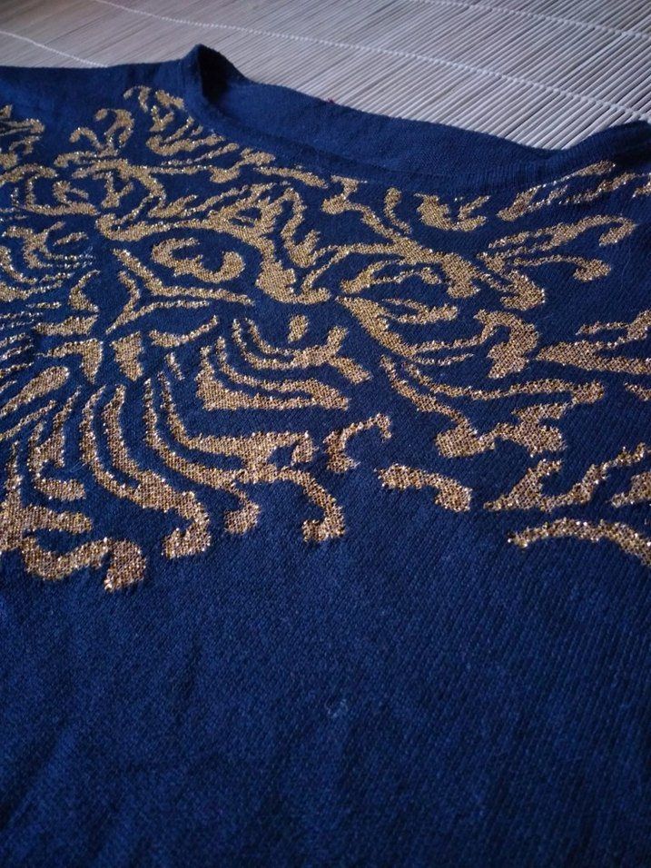 LC WAİKİKİ Bohem Tarz Mavi Baskılı Hamile Tişörtü - Görsel 2