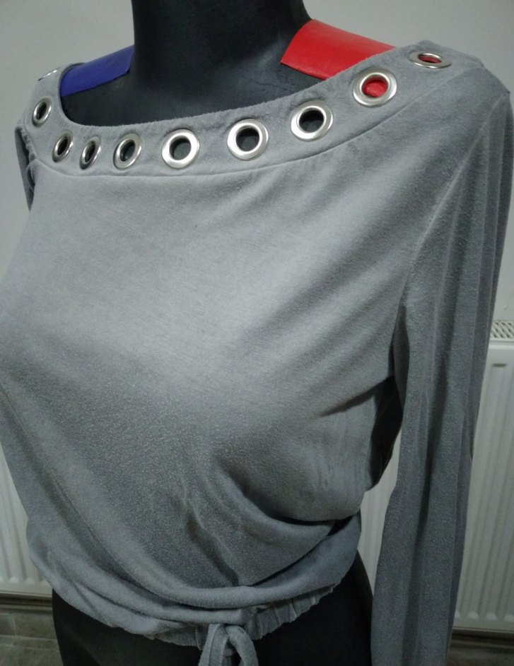 VENÜS Gri Uzun Kollu Bluz - Görsel 2