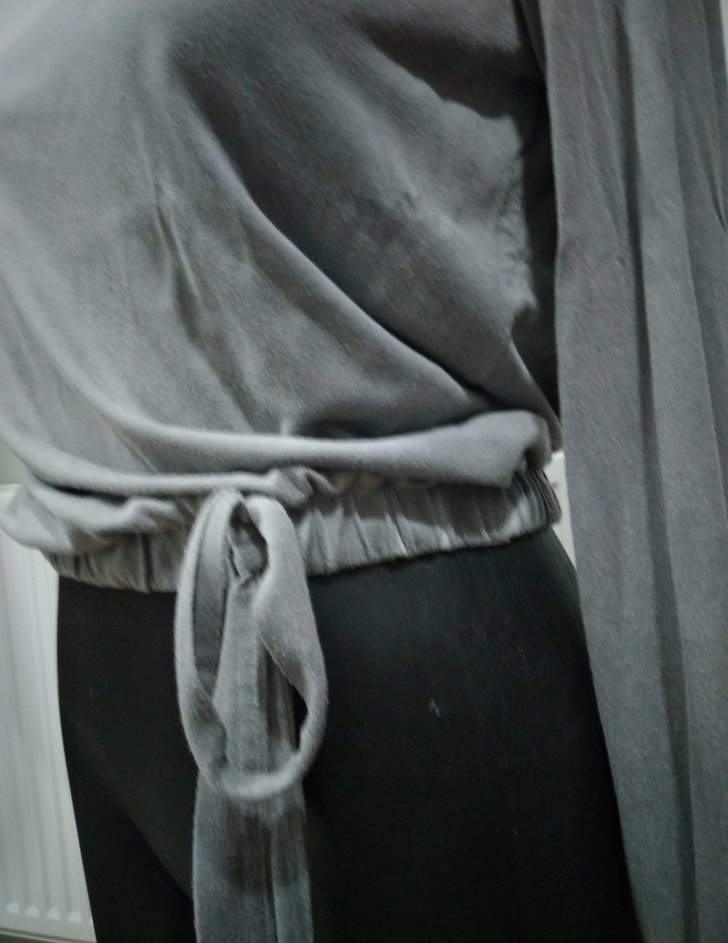 VENÜS Gri Uzun Kollu Bluz - Görsel 3