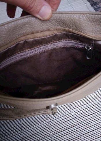 Bej Deri Kadın Çanta Tokalı - Görsel 6