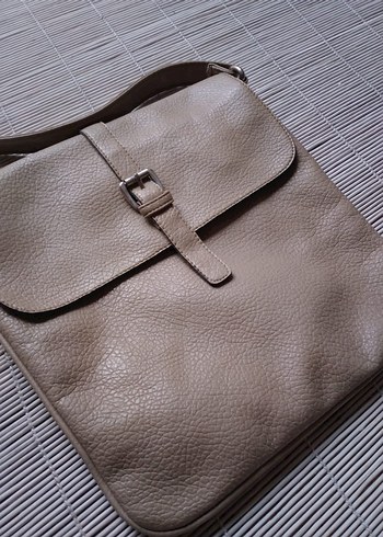 Bej Deri Kadın Çanta Tokalı - Görsel 2