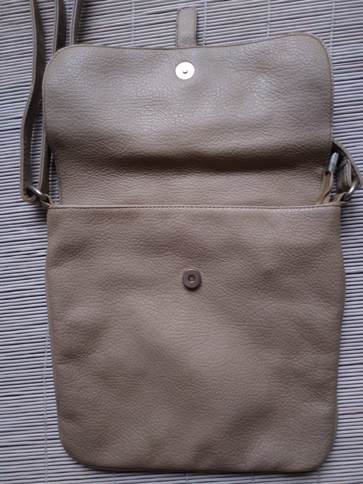 Bej Deri Kadın Çanta Tokalı - Görsel 4