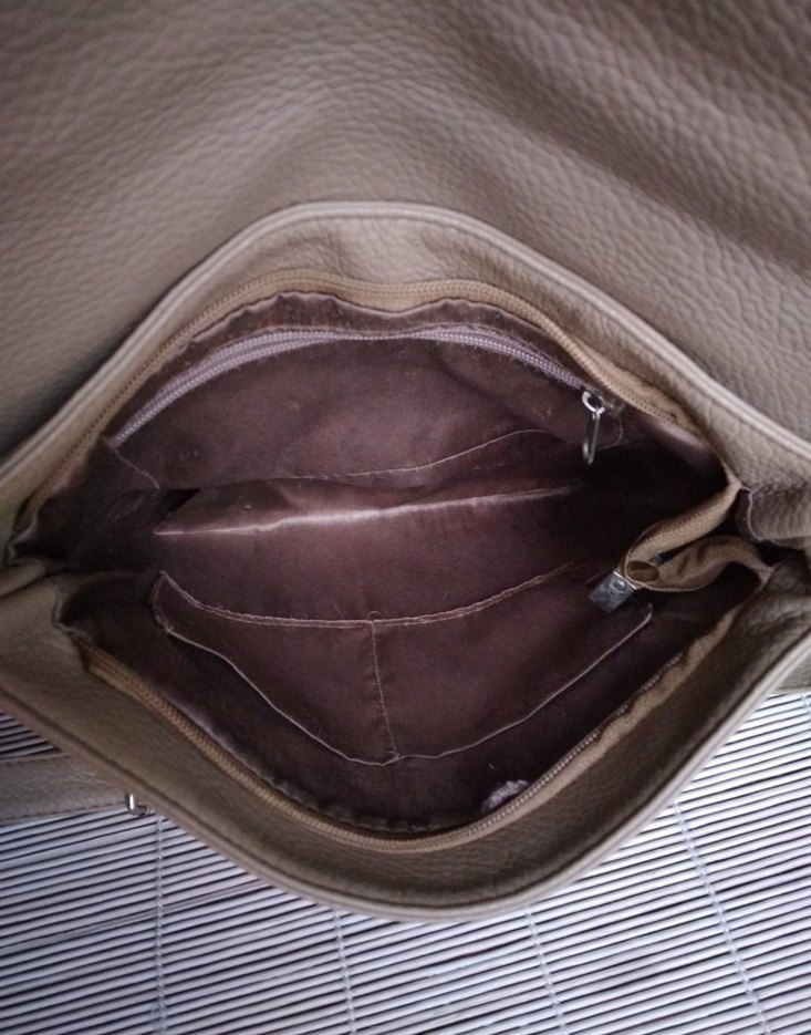 Bej Deri Kadın Çanta Tokalı - Görsel 5