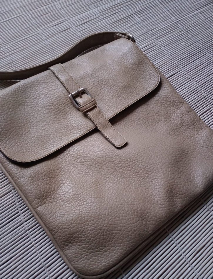 Bej Deri Kadın Çanta Tokalı - Görsel 2