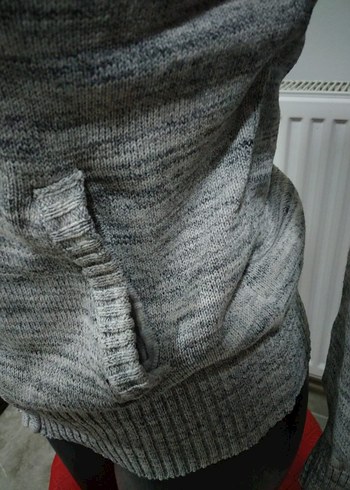 H&M L.O.G.G Gri Yüksek Yakalı Örgü Kadın Kazak - Görsel 4