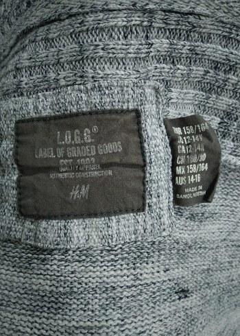 H&M L.O.G.G Gri Yüksek Yakalı Örgü Kadın Kazak - Görsel 8