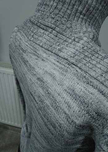 H&M L.O.G.G Gri Yüksek Yakalı Örgü Kadın Kazak - Görsel 6