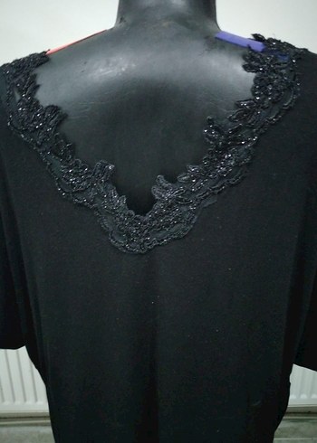 Drapeli Siyah V Yaka Uzun Kadın Tunik - Görsel 7