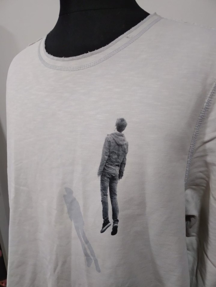 Gri Erkek Uzun Kollu Baskılı Sweatshirt - Görsel 2