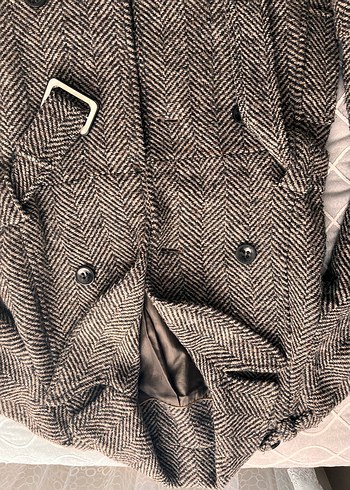 Düğmeli Kahverengi Midi  Kaban - Görsel 2