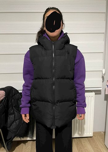 Siyah Fermuarlı Kadın Şişme Yelek - Görsel 5